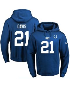 Colts #21 Vontae Davis Royal Blue Name & Number Pullover NFL Hoodie