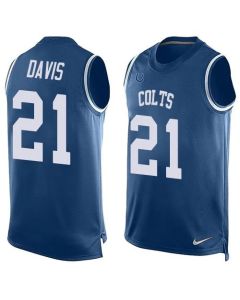 Colts #21 Vontae Davis Royal Blue Team Color Men's Stitched NFL Limited Tank Top Jersey