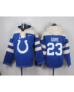 Colts #23 Frank Gore Royal Blue Player Pullover NFL Hoodie