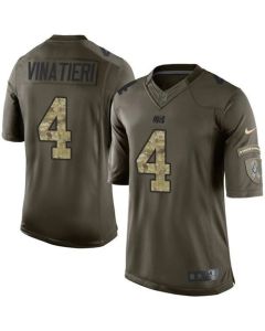 Colts #4 Adam Vinatieri Green Men's Stitched NFL Limited Salute to Service Jersey