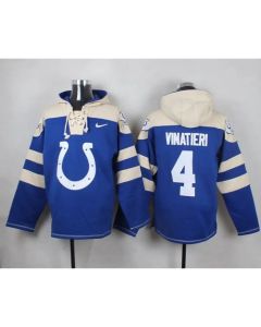 Colts #4 Adam Vinatieri Royal Blue Player Pullover NFL Hoodie