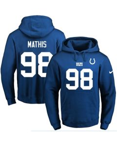 Colts #98 Robert Mathis Royal Blue Name & Number Pullover NFL Hoodie