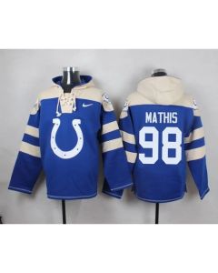 Colts #98 Robert Mathis Royal Blue Player Pullover NFL Hoodie