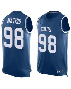 Colts #98 Robert Mathis Royal Blue Team Color Men's Stitched NFL Limited Tank Top Jersey