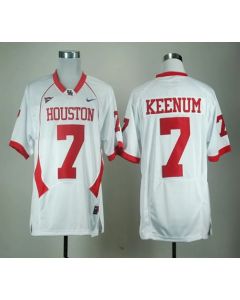 Cougars #7 Case Keenum White C-USA Patch Stitched NCAA Jersey