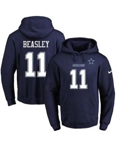Cowboys #11 Cole Beasley Navy Blue Name & Number Pullover NFL Hoodie