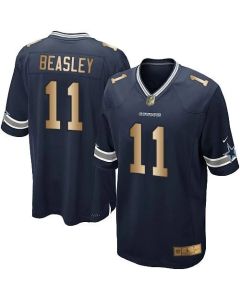 Cowboys #11 Cole Beasley Navy Blue Team Color Youth Stitched NFL Elite Gold Jersey