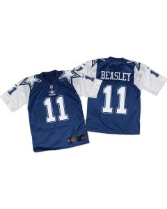 Cowboys #11 Cole Beasley Navy Blue/White Throwback Men's Stitched NFL Elite Jersey