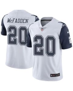 Cowboys #20 Darren McFadden White Men's Stitched NFL Limited Rush Jersey