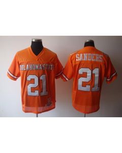 Cowboys #21 Barry Sanders Orange Throwback Stitched NCAA Jersey