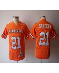 Cowboys #21 Barry Sanders Orange Throwback Stitched Youth NCAA Jersey