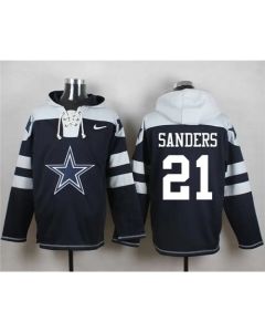 Cowboys #21 Deion Sanders Navy Blue Player Pullover NFL Hoodie