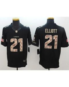 Cowboys #21 Ezekiel Elliott Black Men's Stitched NFL Limited Salute To Service Jersey