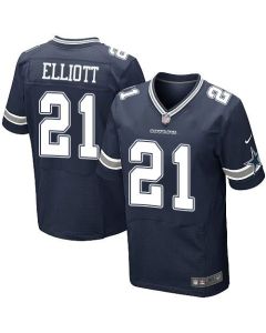 Cowboys #21 Ezekiel Elliott Navy Blue Team Color Men's Stitched NFL Elite Jersey