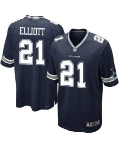 Cowboys #21 Ezekiel Elliott Navy Blue Team Color Youth Stitched NFL Elite Jersey
