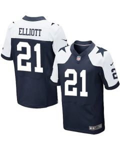 Cowboys #21 Ezekiel Elliott Navy Blue Thanksgiving Men's Stitched NFL Throwback Elite Jersey