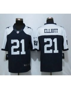 Cowboys #21 Ezekiel Elliott Navy Blue Thanksgiving Throwback Men's Stitched NFL Limited Jersey