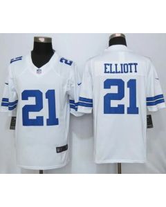 Cowboys #21 Ezekiel Elliott White Men's Stitched NFL Limited Jersey
