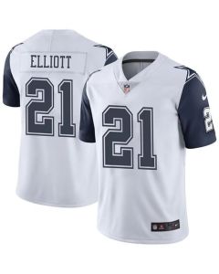 Cowboys #21 Ezekiel Elliott White Youth Stitched NFL Limited Rush Jersey