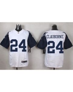 Cowboys #24 Morris Claiborne White Men's Stitched NFL Elite Rush Jersey