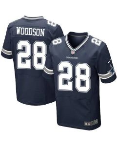 Cowboys #28 Darren Woodson Navy Blue Team Color Men's Stitched NFL Elite Jersey