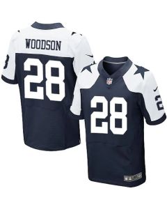 Cowboys #28 Darren Woodson Navy Blue Thanksgiving Throwback Men's Stitched NFL Elite Jersey
