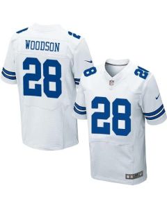 Cowboys #28 Darren Woodson White Men's Stitched NFL Elite Jersey
