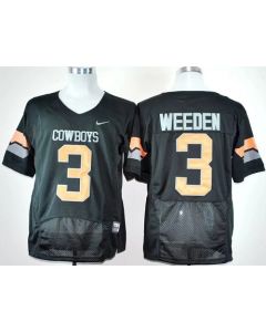 Cowboys #3 Brandon Weeden Black Pro Combat Stitched NCAA Jersey