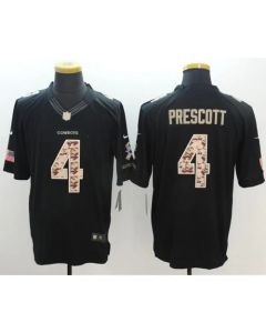 Cowboys #4 Dak Prescott Black Men's Stitched NFL Limited Salute To Service Jersey