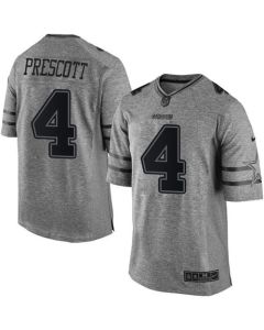 Cowboys #4 Dak Prescott Gray Men's Stitched NFL Limited Gridiron Gray Jersey