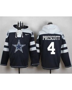 Cowboys #4 Dak Prescott Navy Blue Player Pullover NFL Hoodie