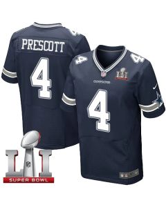 Cowboys #4 Dak Prescott Navy Blue Team Color Men's Stitched NFL Super Bowl LI 51 Elite Jersey