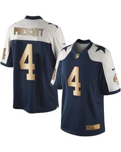 Cowboys #4 Dak Prescott Navy Blue Thanksgiving Men's Stitched NFL Limited Gold Jersey
