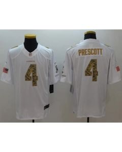 Cowboys #4 Dak Prescott White Men's Stitched NFL Limited Salute To Service Jersey