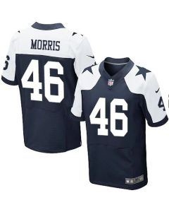 Cowboys #46 Alfred Morris Navy Blue Thanksgiving Men's Stitched NFL Throwback Elite Jersey