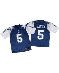 Cowboys #5 Dan Bailey Navy Blue/White Throwback Men's Stitched NFL Elite Jersey