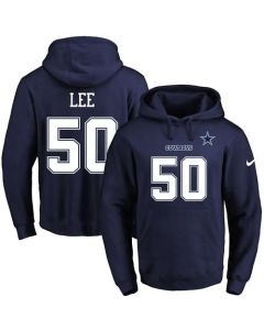 Cowboys #50 Sean Lee Navy Blue Name & Number Pullover NFL Hoodie