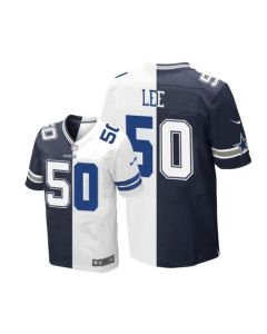 Cowboys #50 Sean Lee Navy Blue/White Men's Stitched NFL Elite Split Jersey