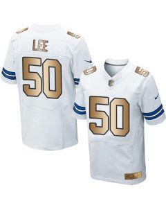 Cowboys #50 Sean Lee White Men's Stitched NFL Elite Gold Jersey