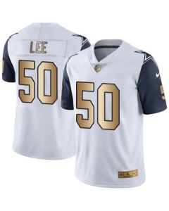 Cowboys #50 Sean Lee White Youth Stitched NFL Limited Gold Rush Jersey