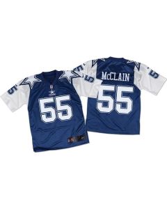 Cowboys #55 Rolando McClain Navy Blue/White Throwback Men's Stitched NFL Elite Jersey