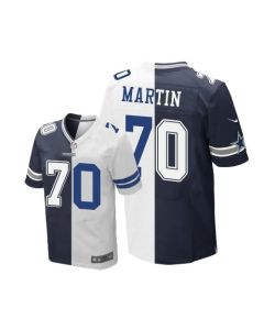 Cowboys #70 Zack Martin Navy Blue/White Men's Stitched NFL Elite Split Jersey