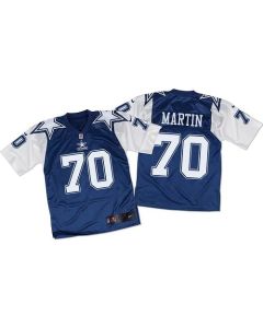 Cowboys #70 Zack Martin Navy Blue/White Throwback Men's Stitched NFL Elite Jersey