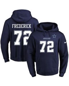 Cowboys #72 Travis Frederick Navy Blue Name & Number Pullover NFL Hoodie