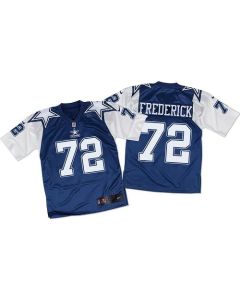 Cowboys #72 Travis Frederick Navy Blue/White Throwback Men's Stitched NFL Elite Jersey