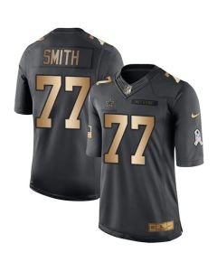 Cowboys #77 Tyron Smith Black Men's Stitched NFL Limited Gold Salute To Service Jersey