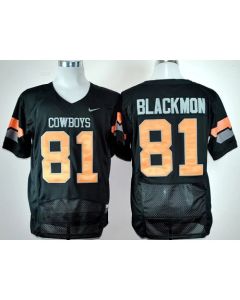 Cowboys #81 Justin Blackmon Black Pro Combat Stitched NCAA Jersey