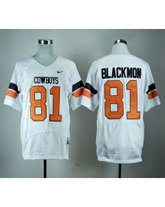 Cowboys #81 Justin Blackmon White Pro Combat Stitched NCAA Jersey