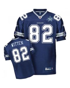 Cowboys #82 Jason Witten Blue With Team 50TH Patch Stitched Youth NFL Jersey