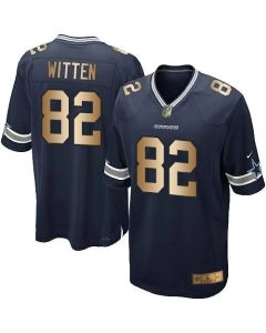 Cowboys #82 Jason Witten Navy Blue Team Color Youth Stitched NFL Elite Gold Jersey